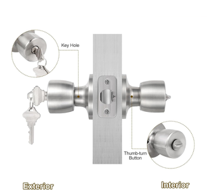 2025 Bán Chạy nhất núm cửa với khóa và chìa khóa bên ngoài và nội thất khóa cửa cho cửa trước Thương mại và khu dân cư - Product Image 4