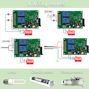 433MHz Universal Wireless-Fernbedienung schalter AC 110V 220V 2CH Relais empfänger modul RF-Ferns ender LED-Licht - Product Image 2