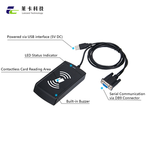 RS232 puerto serie escritorio RFID IC lector de tarjetas/escritor sin contacto ABS y plástico 13,56 MHz identificación por radiofrecuencia - Product Image 3