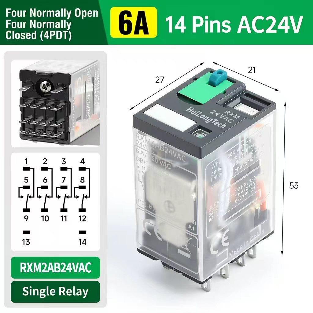 RXM4AB2BP 14 broches AC24V 6A