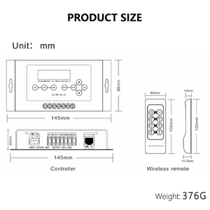 RGB RGB Zeitregelung Multi-Funktion programmierbarer LED-Controller DMX512 Signal RJ45/XLR-3/Kreuzung-Ports DC12-36V 24A Konstante Spannung - Product Image 5