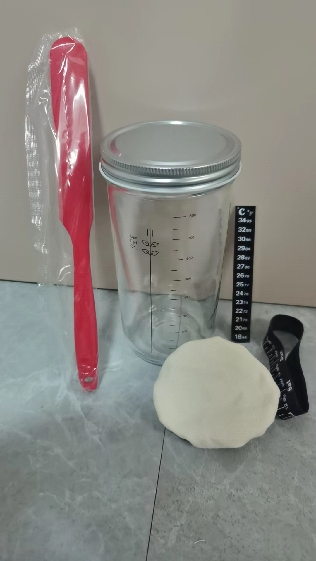 tarro de masa madre