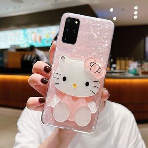 Yeni kabuk desen kızlar <span class=keywords><strong>Ketty</strong></span> makyaj aynası kedi telefon Samsung kılıfı S23 S22ultra S10 anti-sonbahar koruyucu kabuk