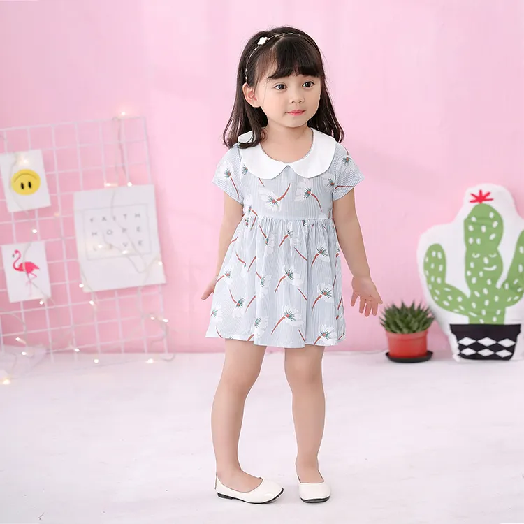Vestido de verano para niños y niñas, ropa infantil con Mini patrón de flores, venta al por mayor, 1 año, 2022