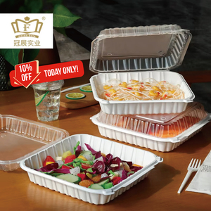 Одноразовый контейнер для пищевых продуктов, пластиковая упаковка с крышкой, биоразлагаемый прямоугольный контейнер для ресторана - Product Image 1