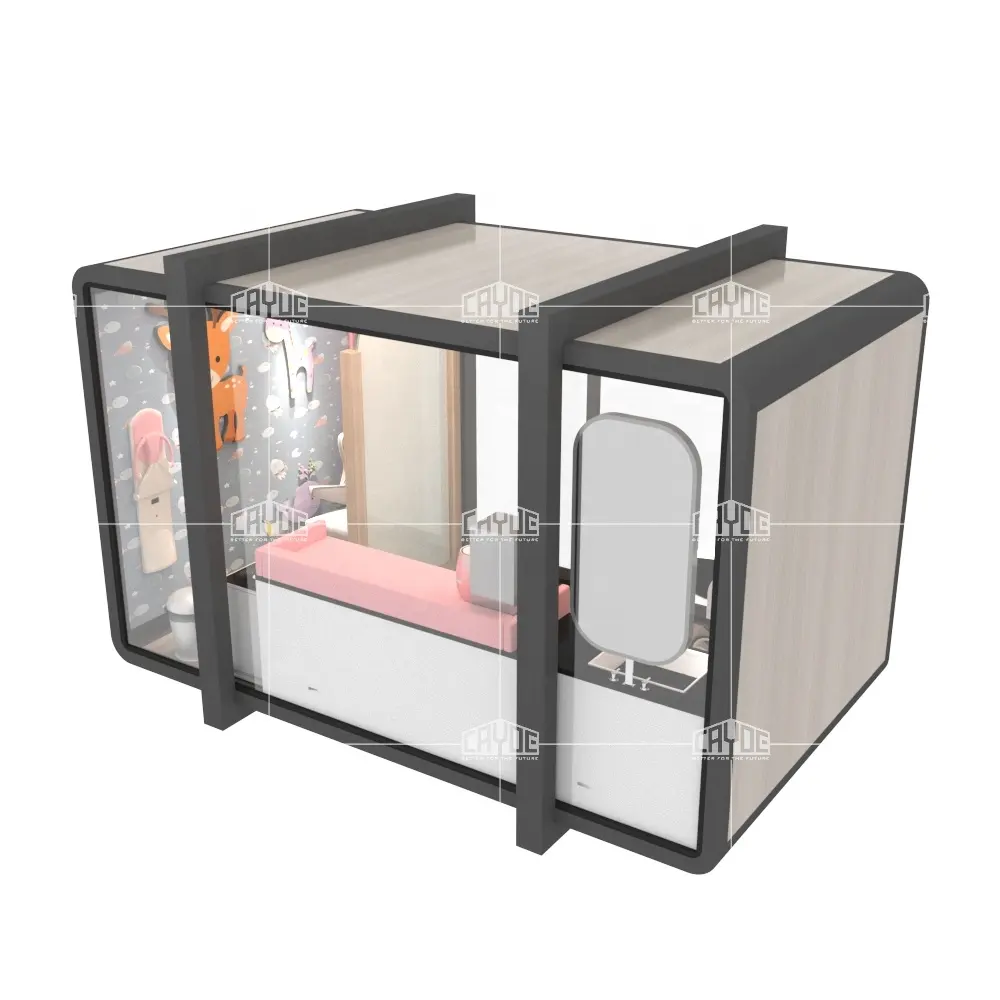 Cápsula espacial prefabricada para Hotel, contenedor móvil, casa pequeña, estructura de acero de lujo, Apple Pod