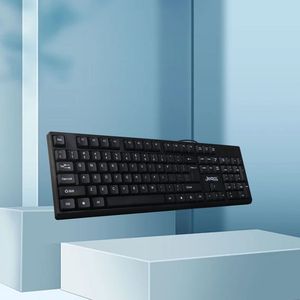 Teclado de ordenador USB de tamaño completo con teclado numérico Diseño duradero Estilo operativo mecánico con cable para uso en el hogar y la Oficina Compatible