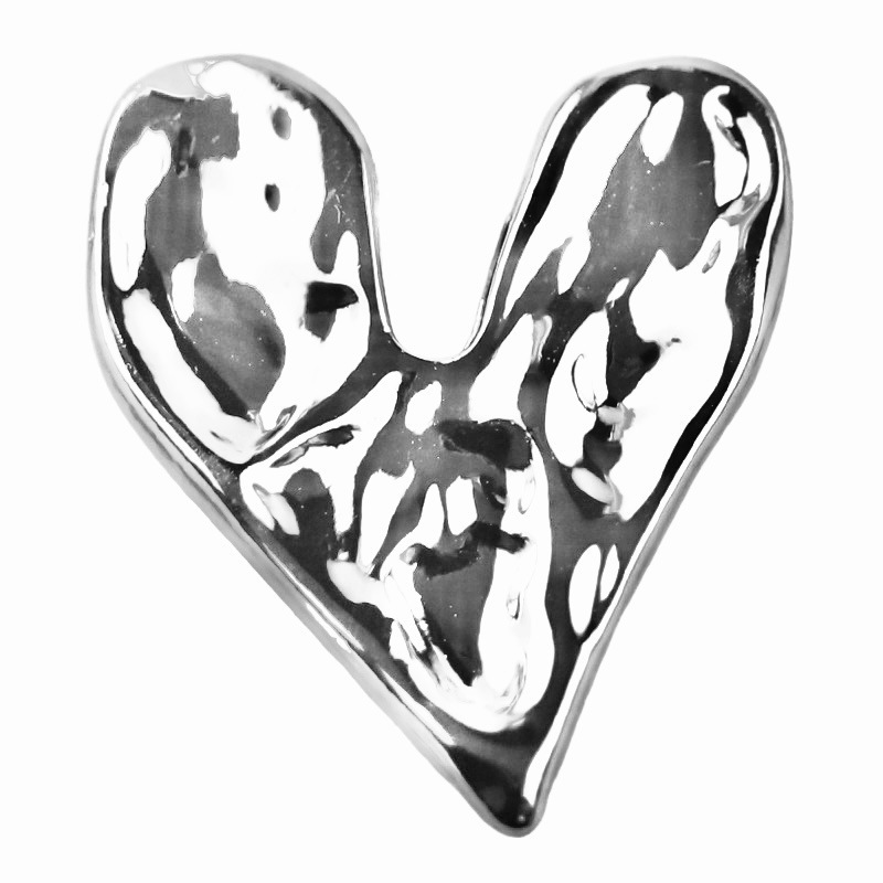 5# Corazón martillado blanco brillante * 36L=23mm