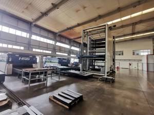 Manipulador automático de carga y descarga Chuangyi Gantry con estantes de almacenamiento de chapa horizontal