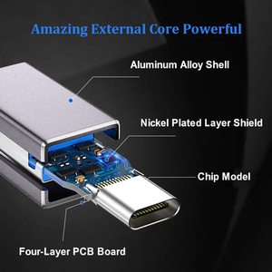 定制高速c型通用串行总线适配器10Gbps通用串行总线3.1公到C型母通用串行总线适配器转换器 - Product Image 4