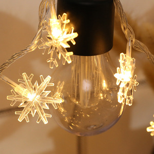 LED copo de nieve Navidad cadena luz Feliz árbol de Navidad guirnalda decoración del hogar Luz para adorno de fiesta - Product Image 5