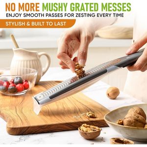 Bahar şef profesyonel büyük hamur Blender & ince Shred Zester paslanmaz çelik pişirme ve pasta araçları 2 ürün paketi gri - Product Image 3