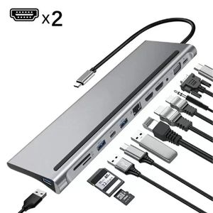 12 in 1 Hub <strong>Type</strong> <strong>C</strong> VGA <strong>Adapter</strong> PD <strong>USB</strong> <strong>3.1</strong> Audio Video <strong>C</strong> Hub to <strong>Usb</strong> <strong>Adapter</strong> Laptop Docking Station <strong>Usb</strong>-<strong>c</strong> Hub - Product Image 3