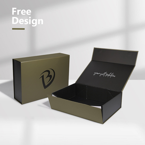 可定制再生纸板箱，带专色印刷可折叠磁性包装纸礼品盒 - Product Image 5