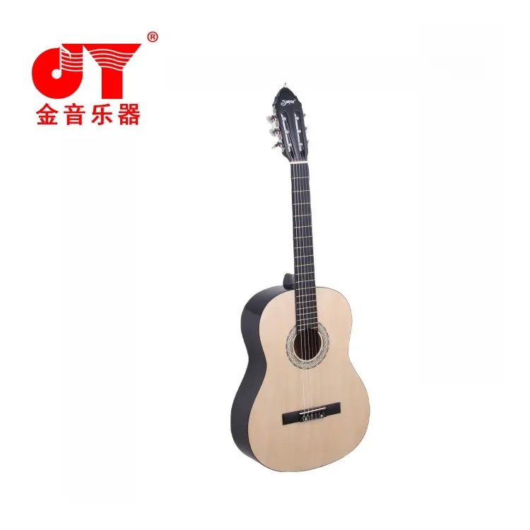 Penjualan laris Tiongkok gitar klasik 39 "benang nilon kayu solid gitar bodi kayu padat cemara