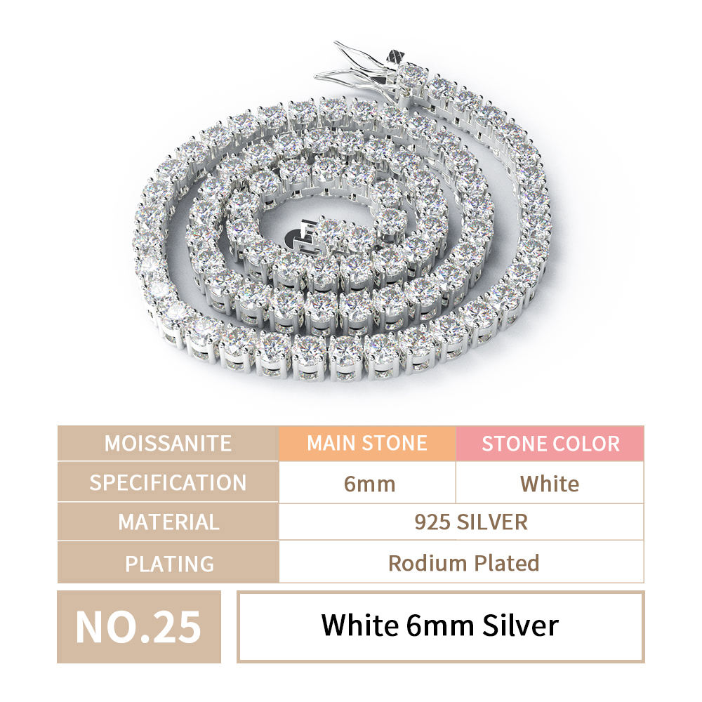 6MM chain + Rodium plated