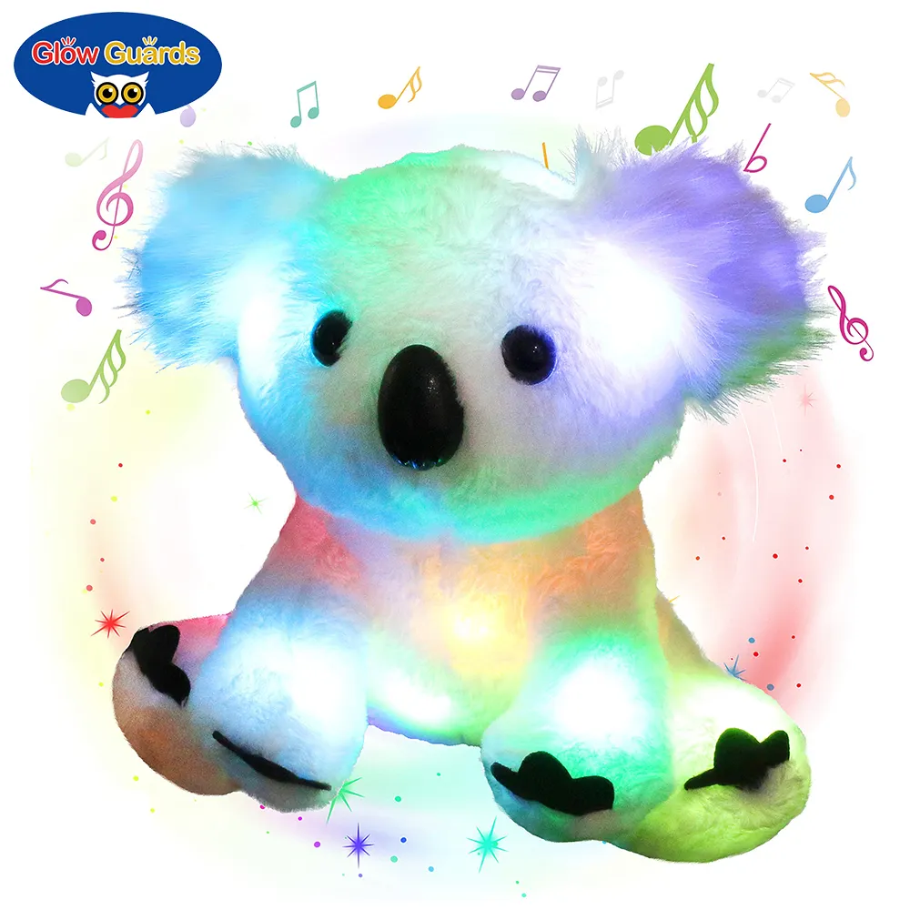 Glow Guards 10 ''LED Koala Peluches Iluminar la vida silvestre Juguete de peluche suave con luces nocturnas de arco iris Ideal Cumpleaños para niños pequeños