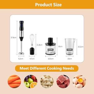 220V Mini 4 1 elektrikli el blenderi çırpma yiyecek mikseri kase seti taşınabilir el sopa yüzlü daldırma Blender mutfak için - Product Image 5