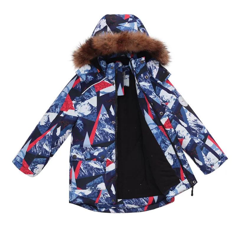 2024 тренд унисекс детская Лыжная одежда Зимний комплект для От 6 до 10 лет мальчиков Лыжная куртка с хлопковой застежкой-молнией