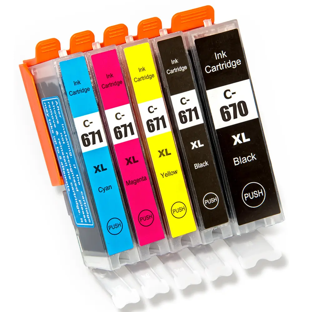 Color compatible inkjet cartridge PGI670XL CLI671XL suitable for Canon