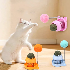 Juguetes para mascotas para gatos, juguetes deportivos interactivos para jugar con bola de resorte doble giratoria para masticar bolas de hierba gatera, juguete para gato - Product Image 2