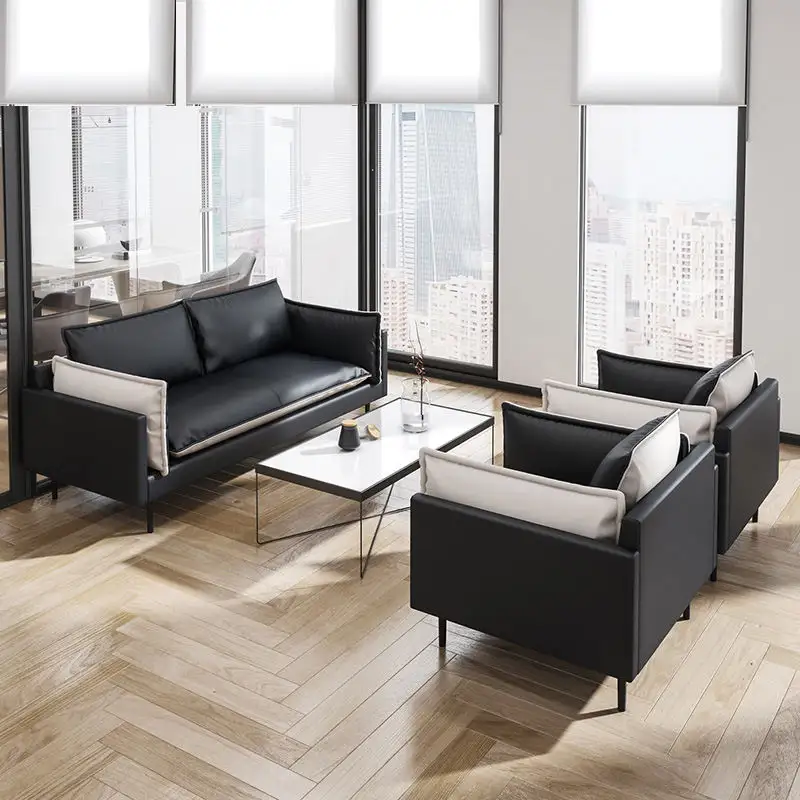 Escritório italiano moderno mobiliário comercial recepção espera couro salão secional cadeiras salão sofá sofá salão