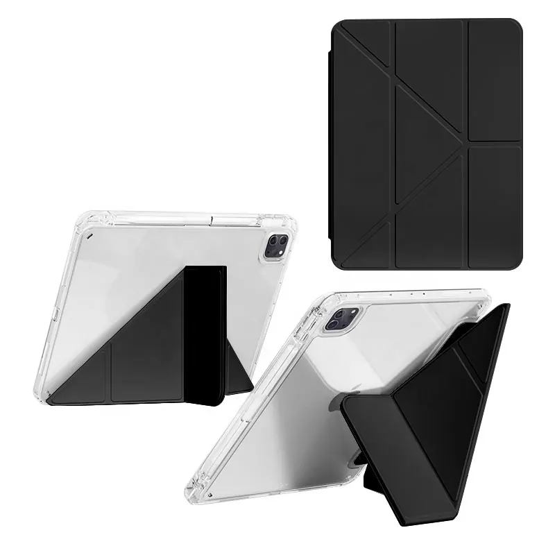 Capa traseira transparente anti-riscos para iPad Capa magnética com porta-lápis à prova de choque para iPad mini 6