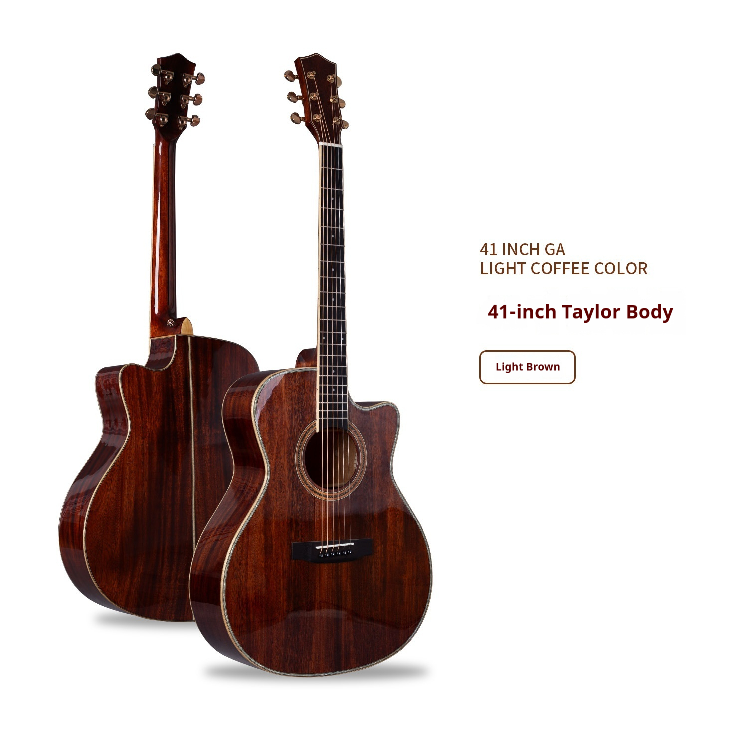 Baril Taylor de 41 pouces, couleur café, tout en bois massif