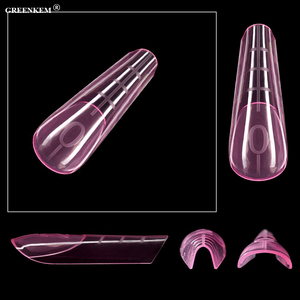 Colorful Nail Dual Forms Blue Clear Nail Building Mold <strong>Tip</strong> Dual Extension Forms Paperless Pink Dual Form <strong>Tips</strong> - Product Image 6