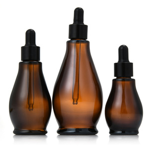 เครื่องสําอางหรูหรา 10 ml 20 ml 30 ml 50 ml 100 ml ขวดปิเปตรูปมะระ 30 ml ขวดหยดแก้วอําพันสําหรับน้ํามันหอมระเหย - Product Image 2