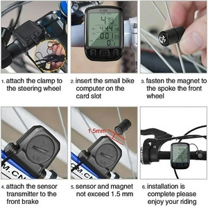自転車コンピューター防水デジタルLCDサイクルバイクコンピューターストップウォッチワイヤー走行距離計スピードメーターサイクリング - Product Image 2