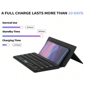 迷你可折叠BT键盘便携式无线键盘超薄旅行折叠键盘适用于I.Phone I.Pad Mac安卓 - Product Image 5