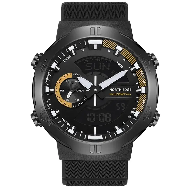 NORTH EDGE-reloj Digital HORNET para hombre, cronógrafo para correr, deportivo, resistente al agua, 50M, velocidad, hora mundial, Dual Time