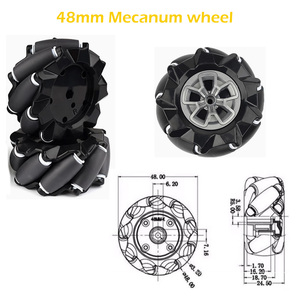 DIYmall 4 Uds 48mm negro Omni Mecanum rueda + 4 Uds TT Motor + 4 Uds soporte de Motor para Arduino DIY Stem Smart Robot Chasis de coche