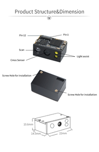E4000 mini escáner de código de barras Módulo de motor de alto rendimiento de velocidad rápida 1D 2D códigos de escaneo lector QR OCR QR PDF417