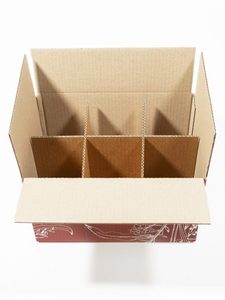 瓦楞纸板6瓶葡萄酒装运箱保护贴葡萄酒纸纸板包装盒