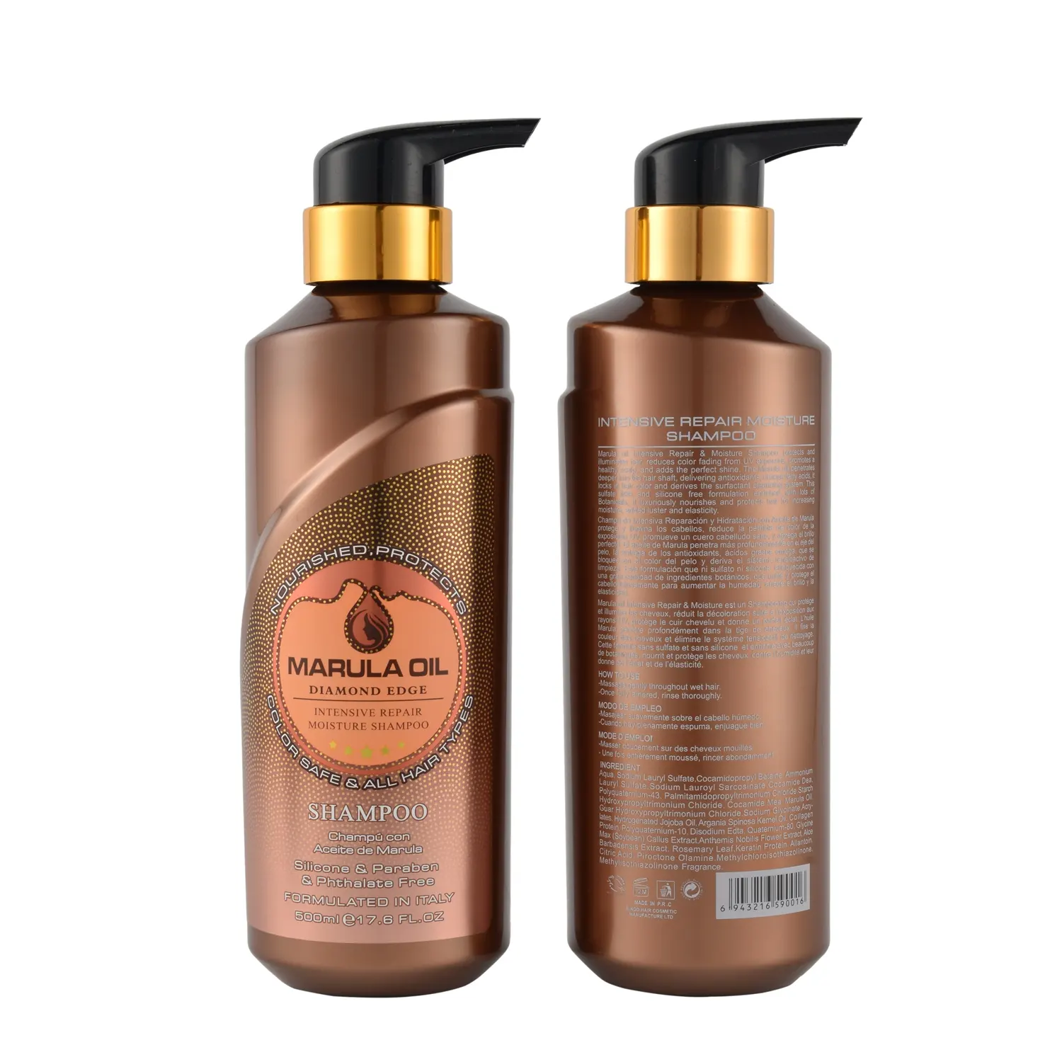 Bingo Private Label 500ml Sulfate Free Best Shampoo Cuidado del cabello Marula Oil Moisture Hair Shampoo