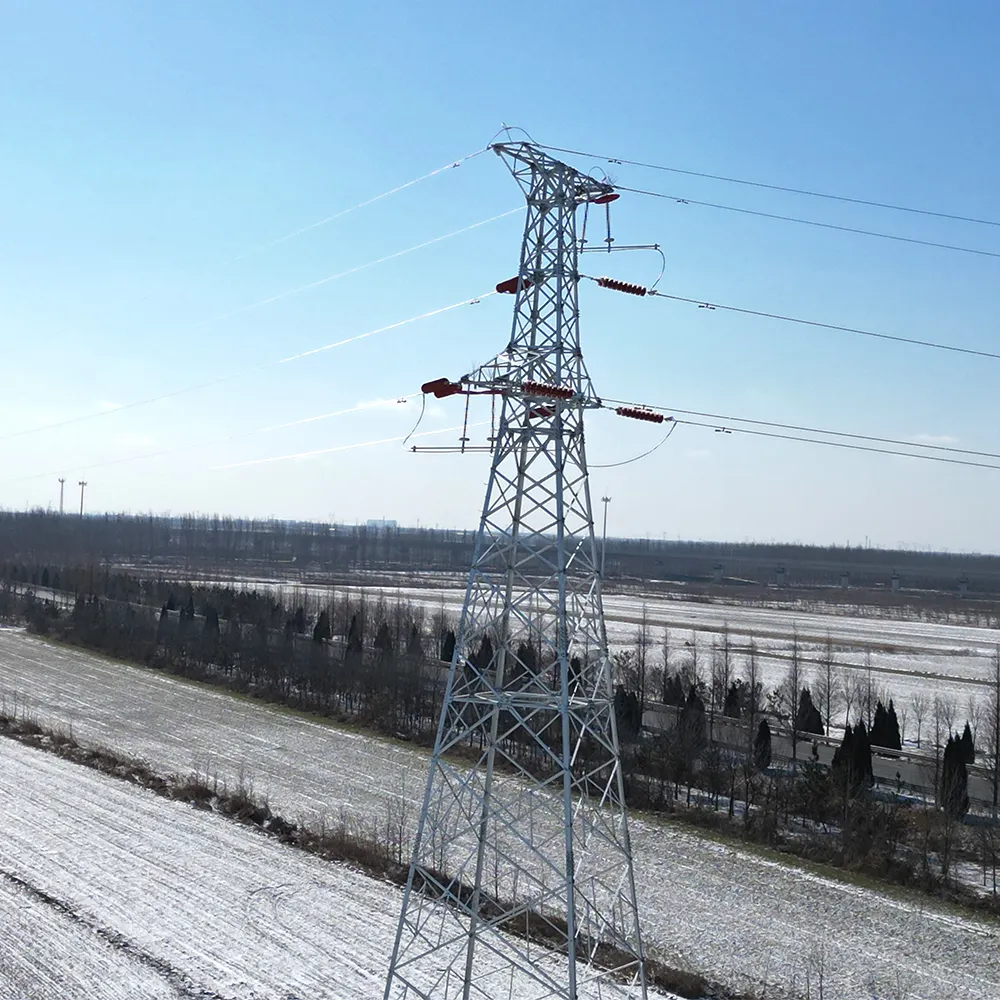 10kv a 750kv linea di trasmissione di energia elettrica in acciaio palo torre per linea elettrica