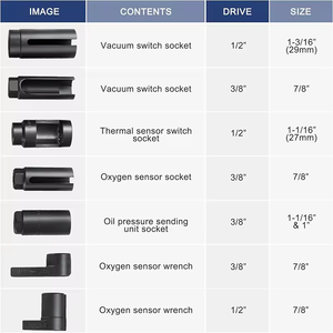 Kit de llave con Sensor de oxígeno, 7 Uds., herramienta de cazador de rosca apta para extracción automática de enchufe O2, instalación de enchufe de Sensor de vacío compensado - Product Image 4