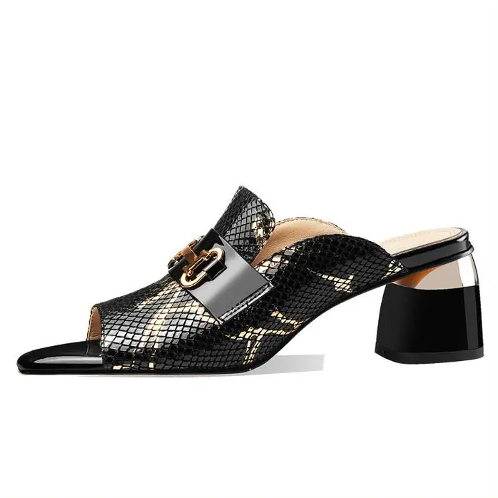 Scarpe nere prodotti di tendenza 2022 nuovo arrivo sandali da donna in pelle di montone pantofole firmate tacchi da donna femminili