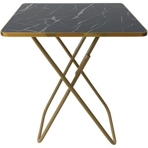 Sky-Touch đa mục đích gấp bảng màu đen bằng đá cẩm thạch-nhìn gỗ hàng đầu với khung kim loại vàng cho iftar cầu nguyện ăn uống hoặc sofa sử dụng - Product Image 6