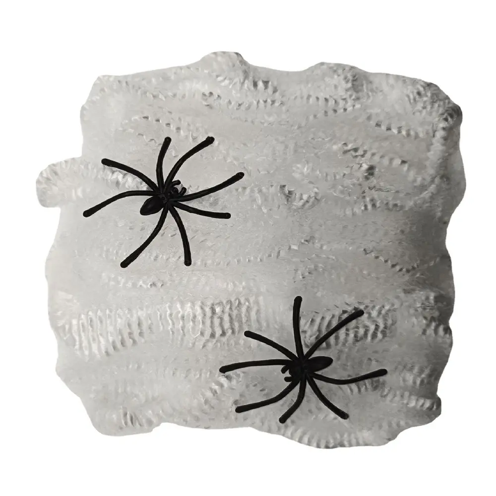 Araña blanca de algodón para Halloween, decoración para exteriores, 20g