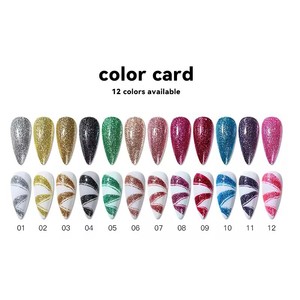 सुपर उज्ज्वल 12-रंग प्लैटिनम जेल पॉलिश यूव नाखून पेंट सेट ओएम निजी लेबल सैलून नाखून कला डिजाइन धातु फिनिश के साथ डिजाइन - Product Image 2