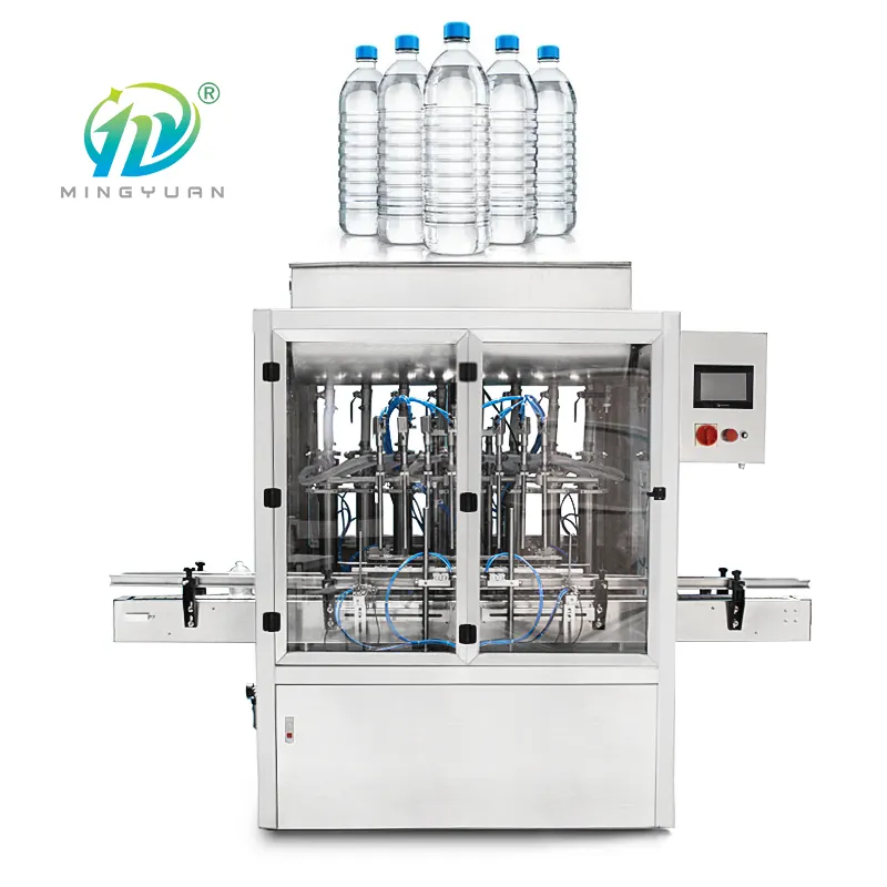 ماكينة تعبئة المياه الأوتوماتيكية 3 في 1 ، آلات تغطية وتعبئة زجاجات الحيوانات الأليفة بالماء ، خط إنتاج معدات الماكينة