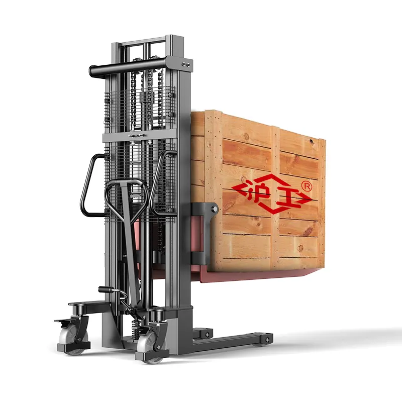 shipping container lifting 3.5 m 1 ton manual pallet stacker lifter forklift 500kg hand stacker