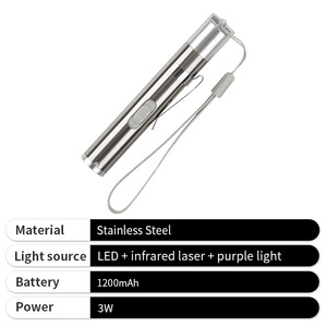 Torcia elettrica personalizzata multifunzione Mini portatile tre in uno torcia Laser Led con Logo - Product Image 2