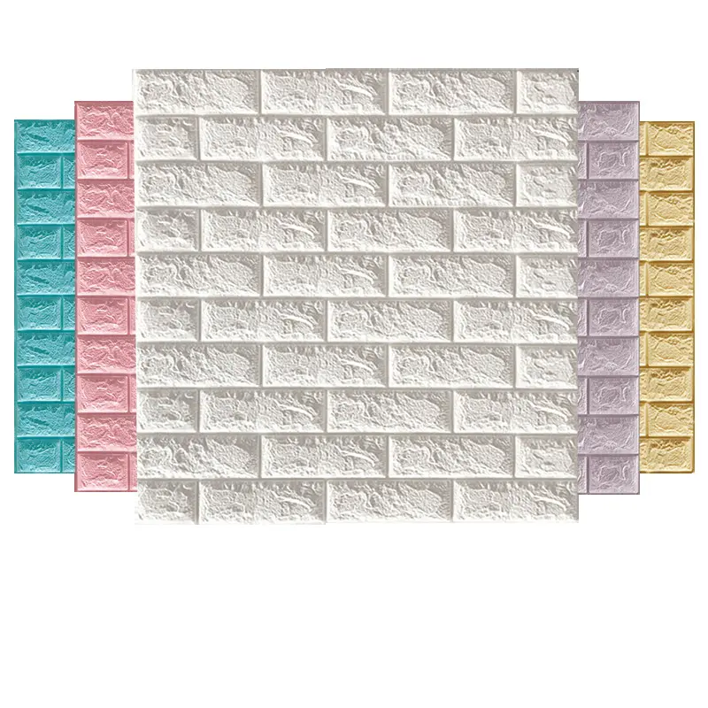 Procesamiento de pegatinas de pared personalizadas, papel tapiz 3D autoadhesiva de espuma, decoración Flexible, papel tapiz impermeable