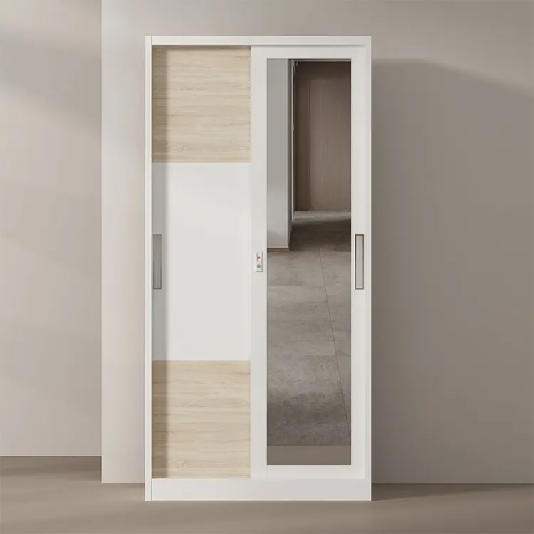 Железный шкаф Almirah, мебель для дома, спальни, гостиной, стальной, дешевый шкаф, шкаф из металла с 2 раздвижными дверями и зеркалом