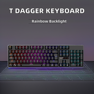Teclado mecánico RGB para juegos, todas las teclas, sin conflictos, PBT, ABS, interfaz USB con cable, retroiluminación colorida del arco iris, interruptores rojos, ordenador - Product Image 4
