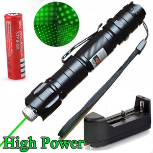 Langstrecken-Laserpointer 009 Grüner Laserlicht zeiger mit Knopf Starker grüner Lasers tift mit Gürtel clip und 18650-Batterie - Product Image 1